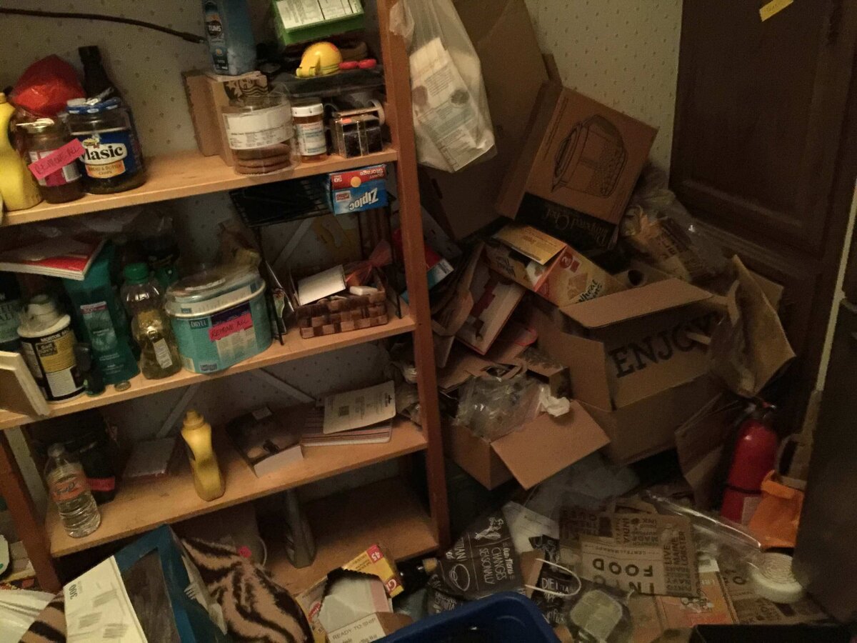 Disorganized messy living room