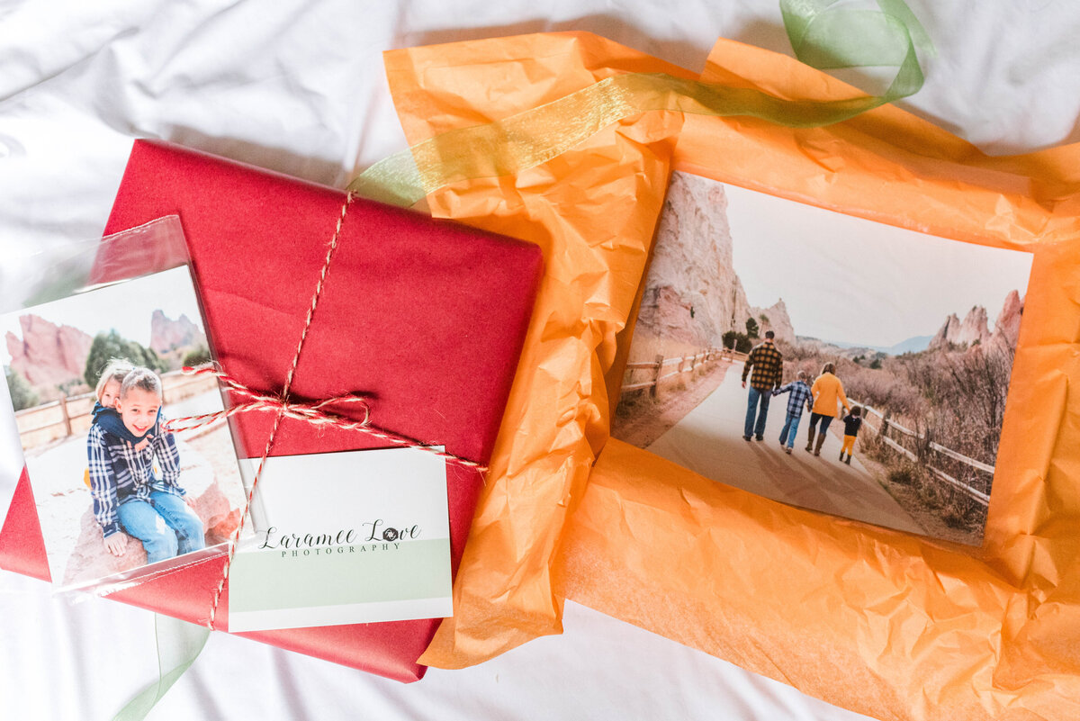 A sample of photo products from a family session by Laramee Love Photography