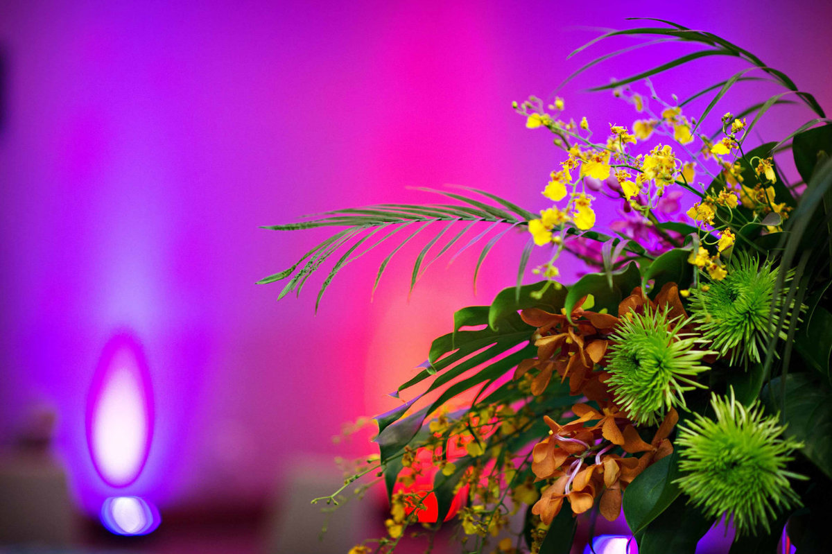 tropical centerpiece for party