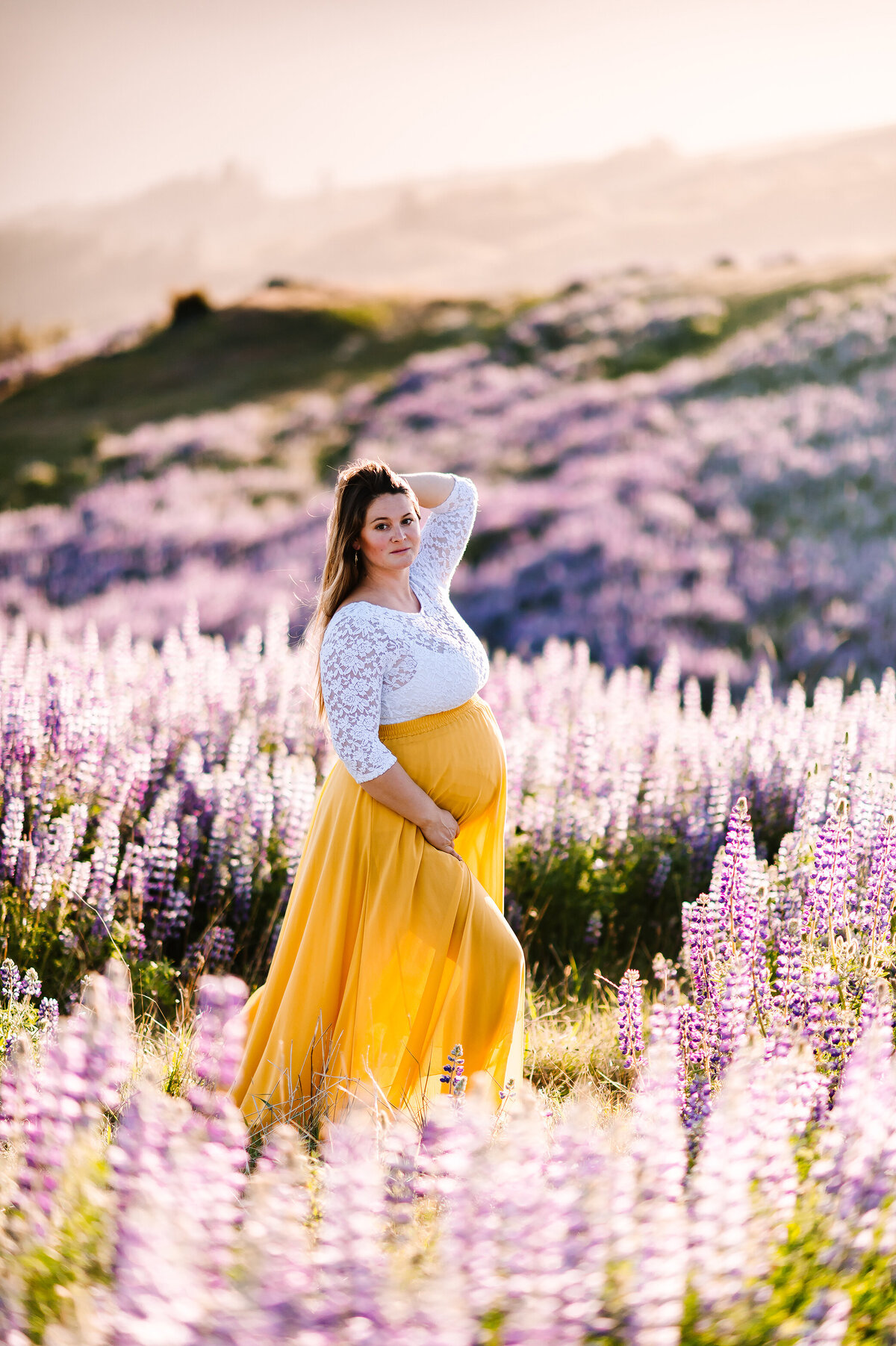 Maternity photo shoot in the wild flowers, by Katie Anne Southern Oregon Photographer