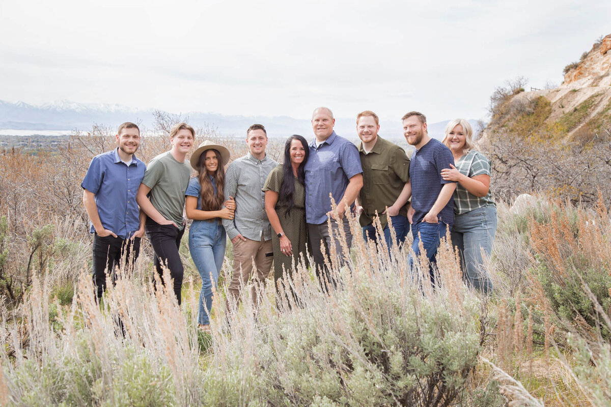 adult family on mountain in sagebrush
