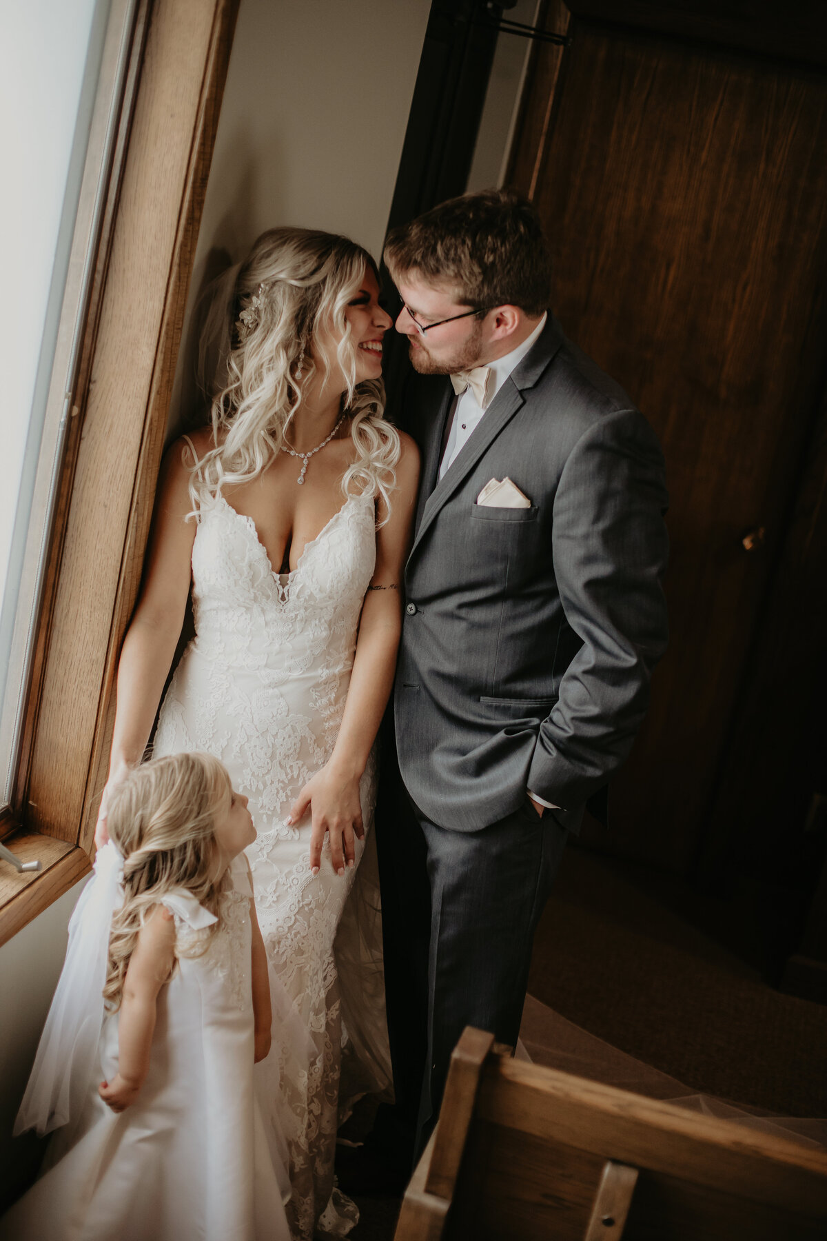 BRIDE GROOM AND DAUGHTER