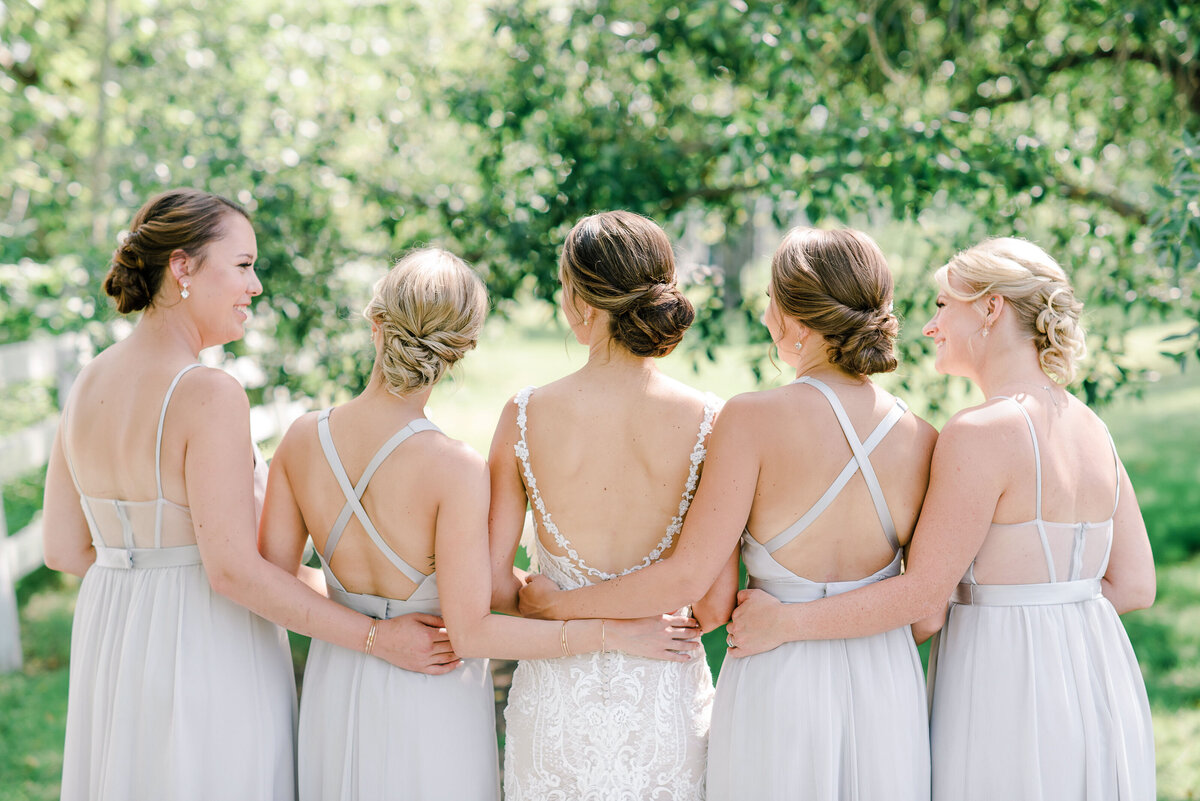 Bridal party hair and makeup by Bellamore Beauty, feminine Calgary hair and makeup artist, featured on the Brontë Bride Vendor Guide.