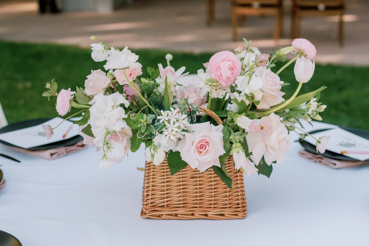 pink garden arrangement