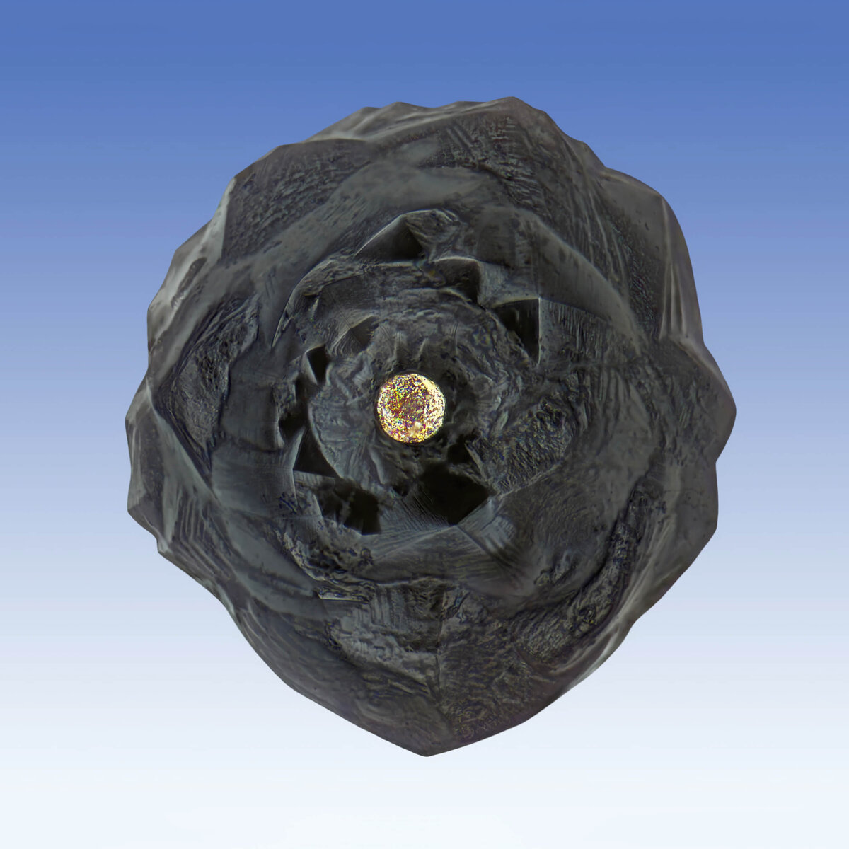 NMM 244 Project Stardust micrometeorite discovered and photography by Jon Larsen and Jan Braly Kihle