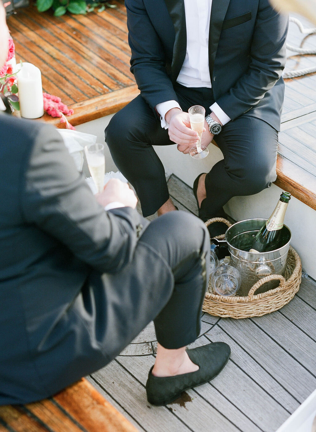 Kate-Murtaugh-Events-Boston-Harbor-sail-boat-yacht-elopement-wedding-planner-grooms-champagne-toast
