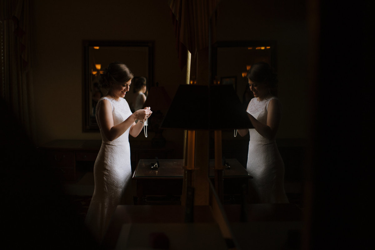 Bride getting ready at The Dearborn Inn MI