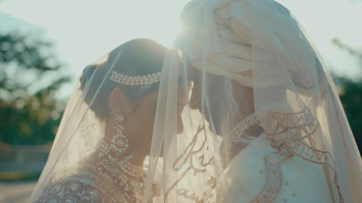 Indian wedding couple posing