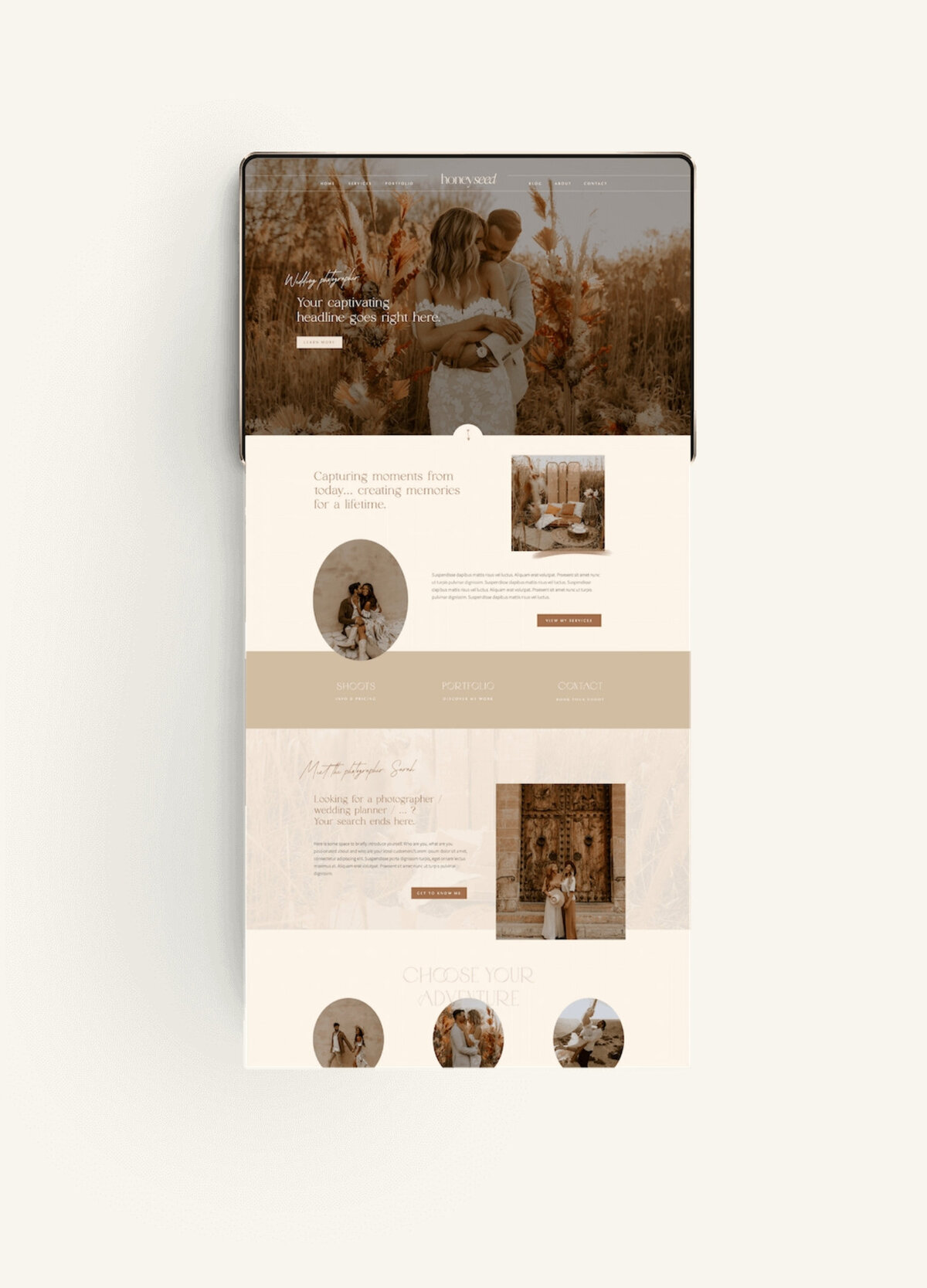 Romantic Showit template for photographers