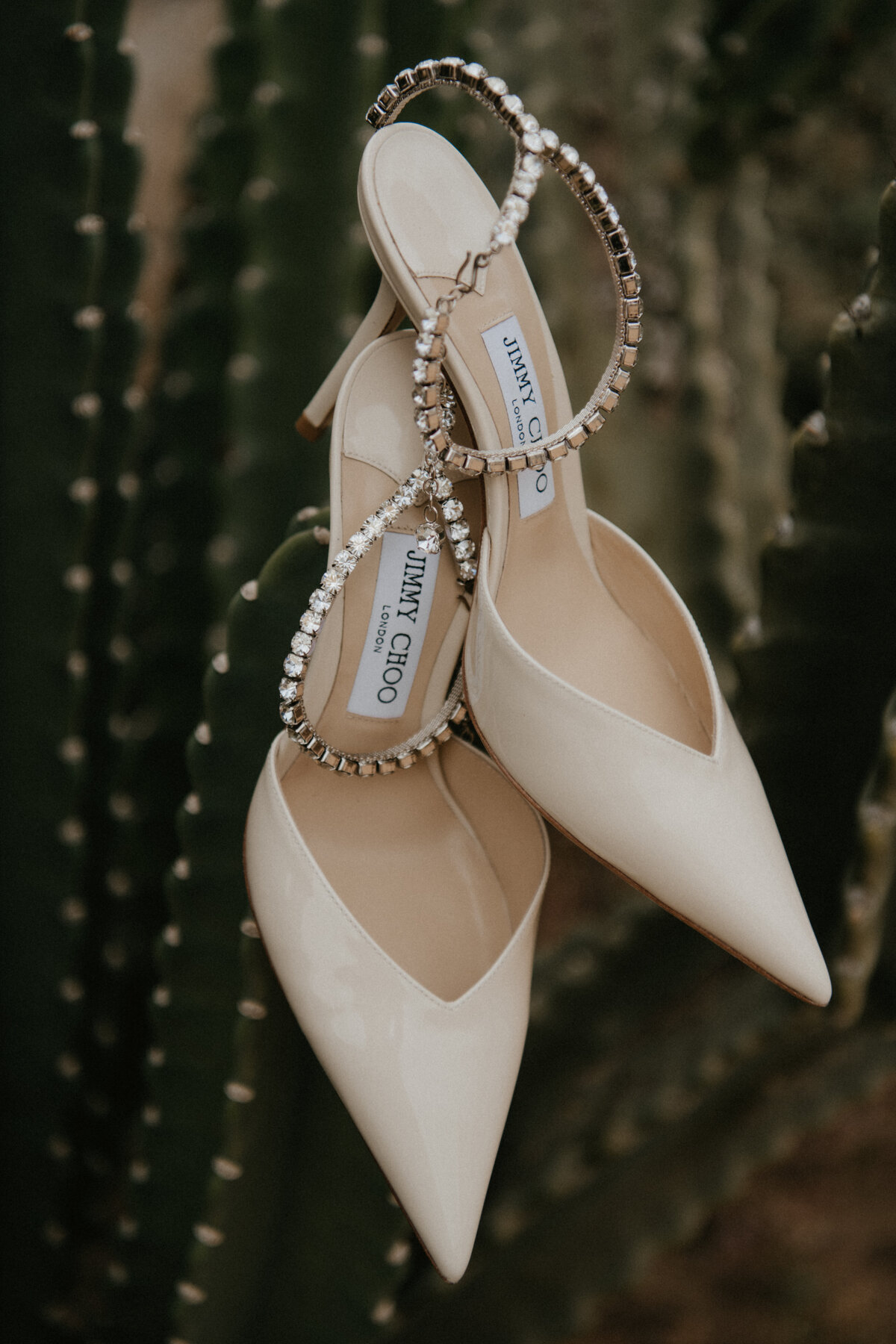 simple white jimmy choo bridal shoe with embellishment