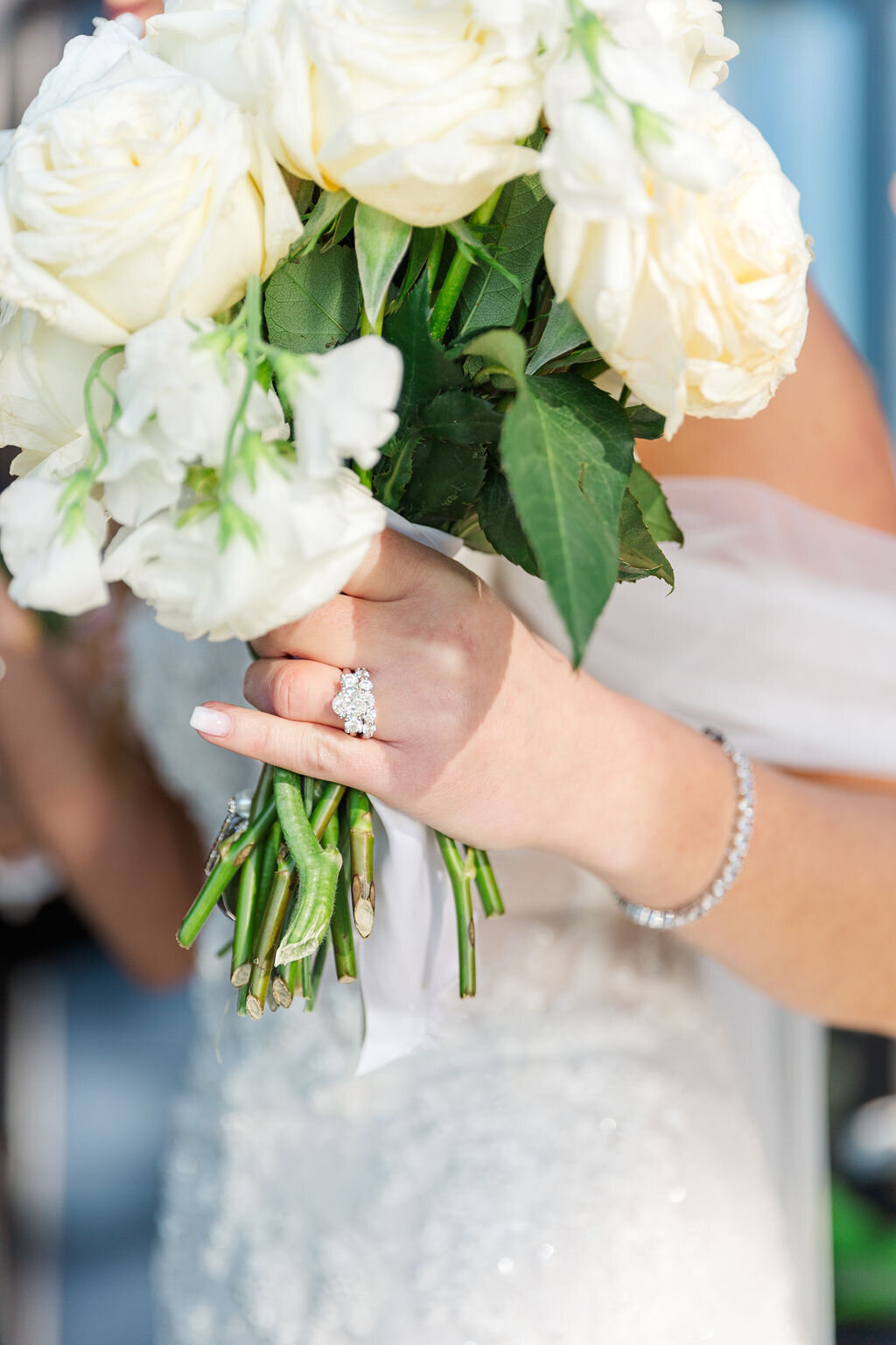 photo of bride holding bouquet