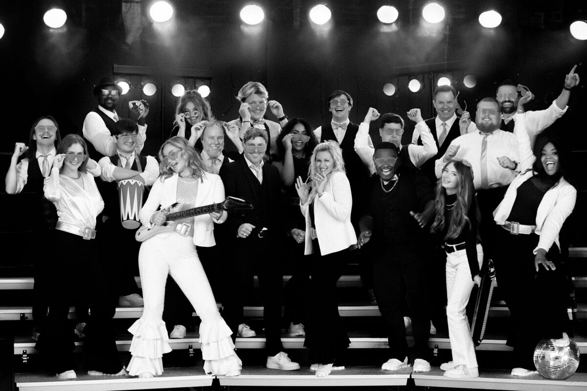 group photo of the Style musicians and crew