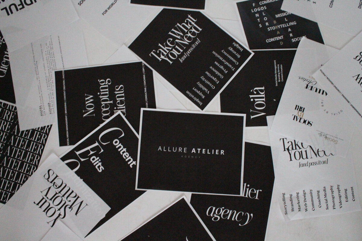 Scattered papers on the ground, each with a different statement.