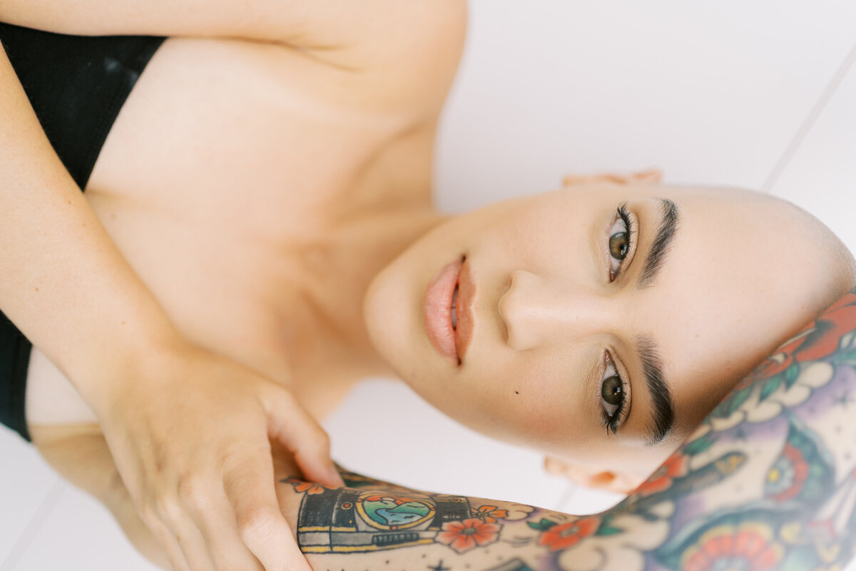 closeup of model