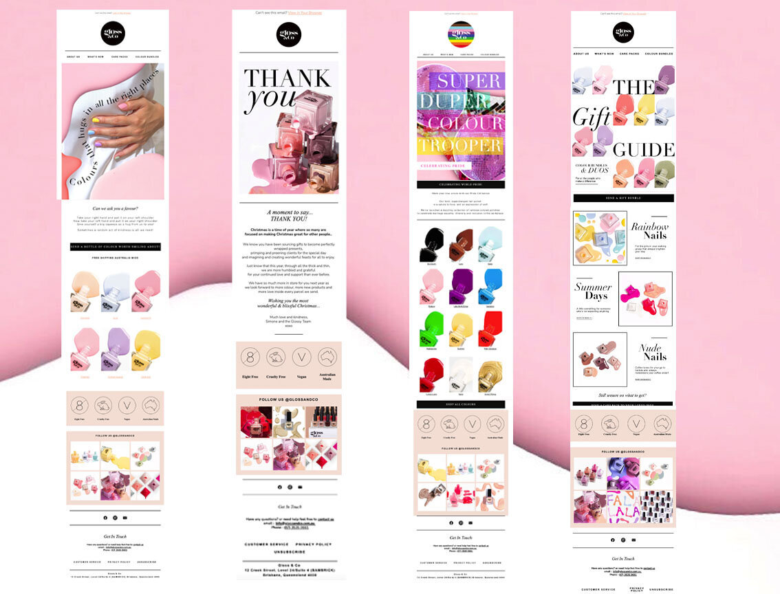 ONE AVENUE CREATIVE STUDIO EMAIL MARKETING DESIGN GLOSS AND CO
