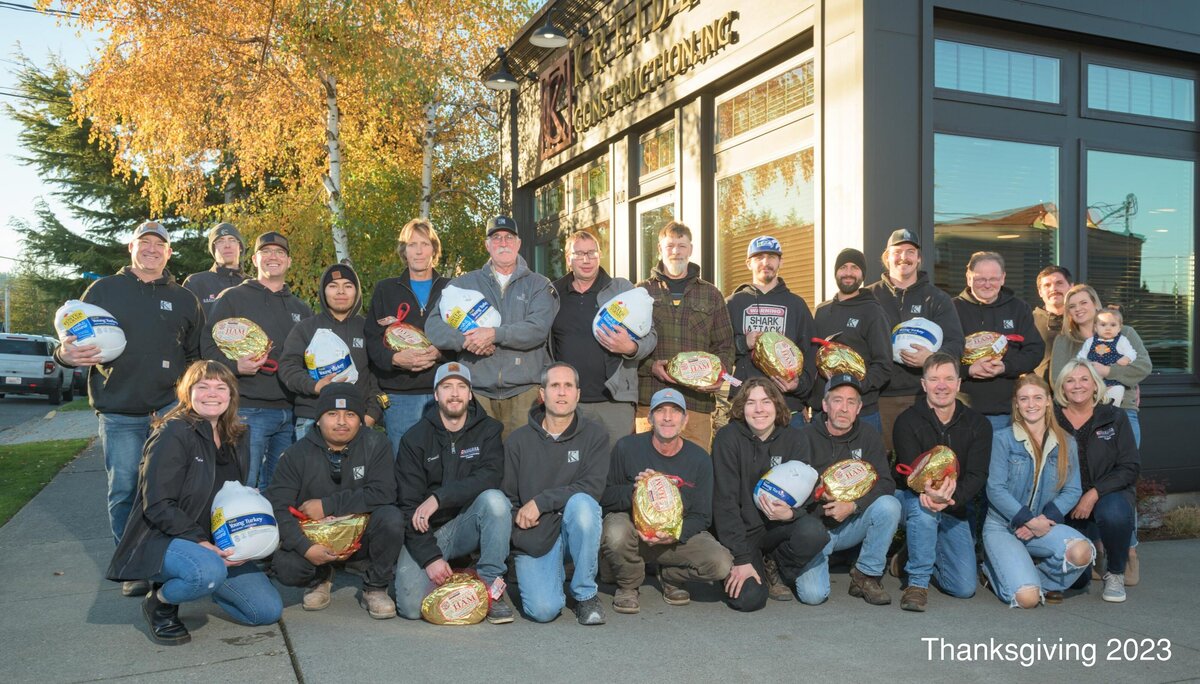 Thanksgiving Kreider Construction team photo