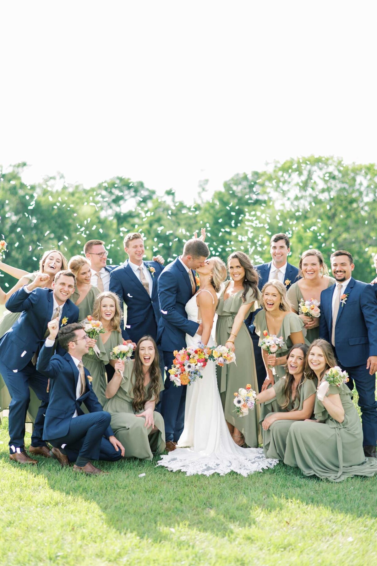 colorful texas wedding party
