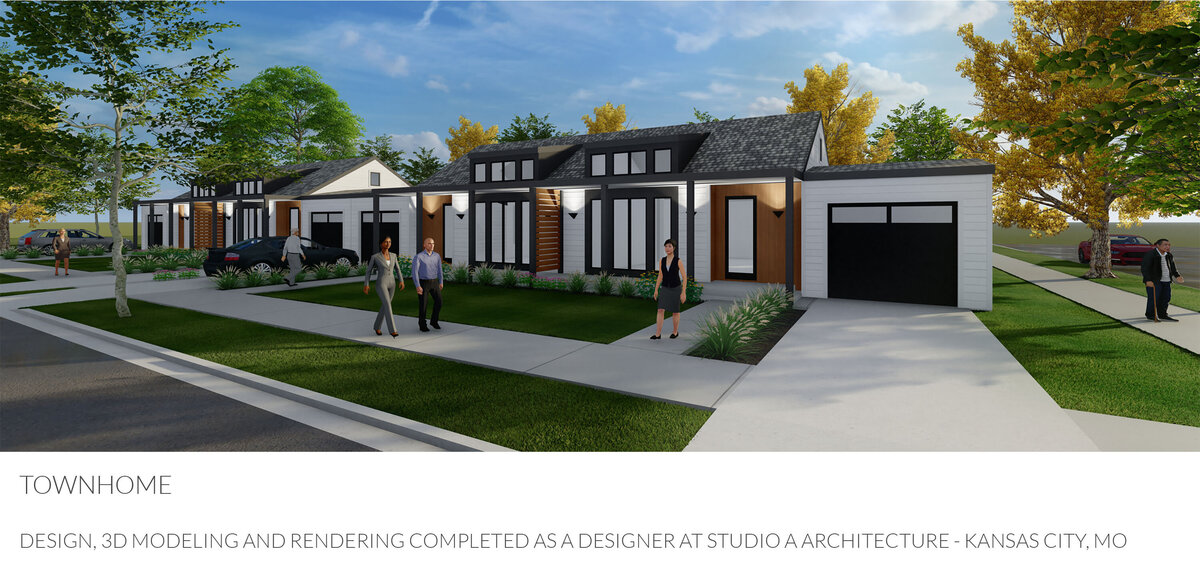 Townhome design, 3d model and rendering with Lumion