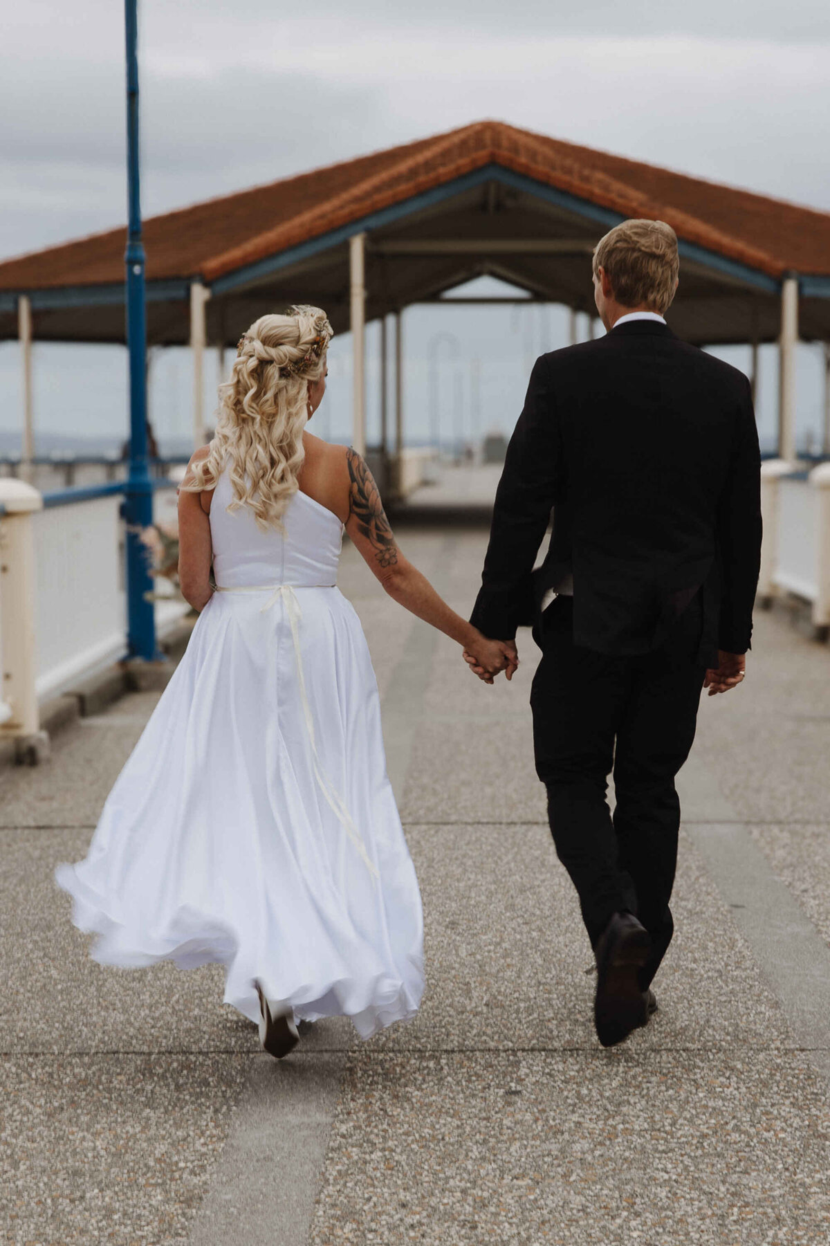 Bride and groom sharing a heartfelt moment during an intimate wedding in Brisbane.