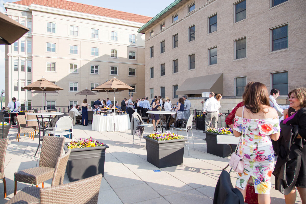 the rooftop terrace at the university club