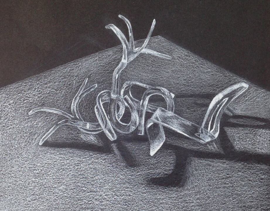 silverware white colored pencil