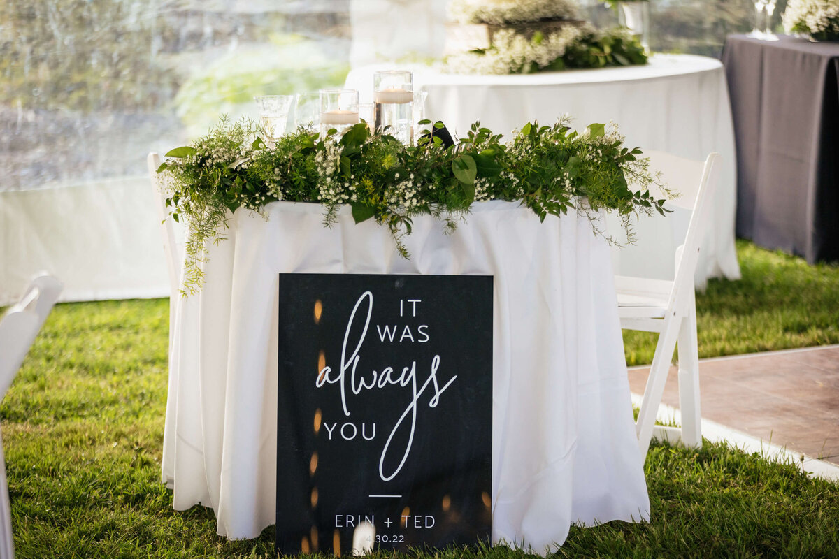 Wedding Reception Sweetheart Table Signage