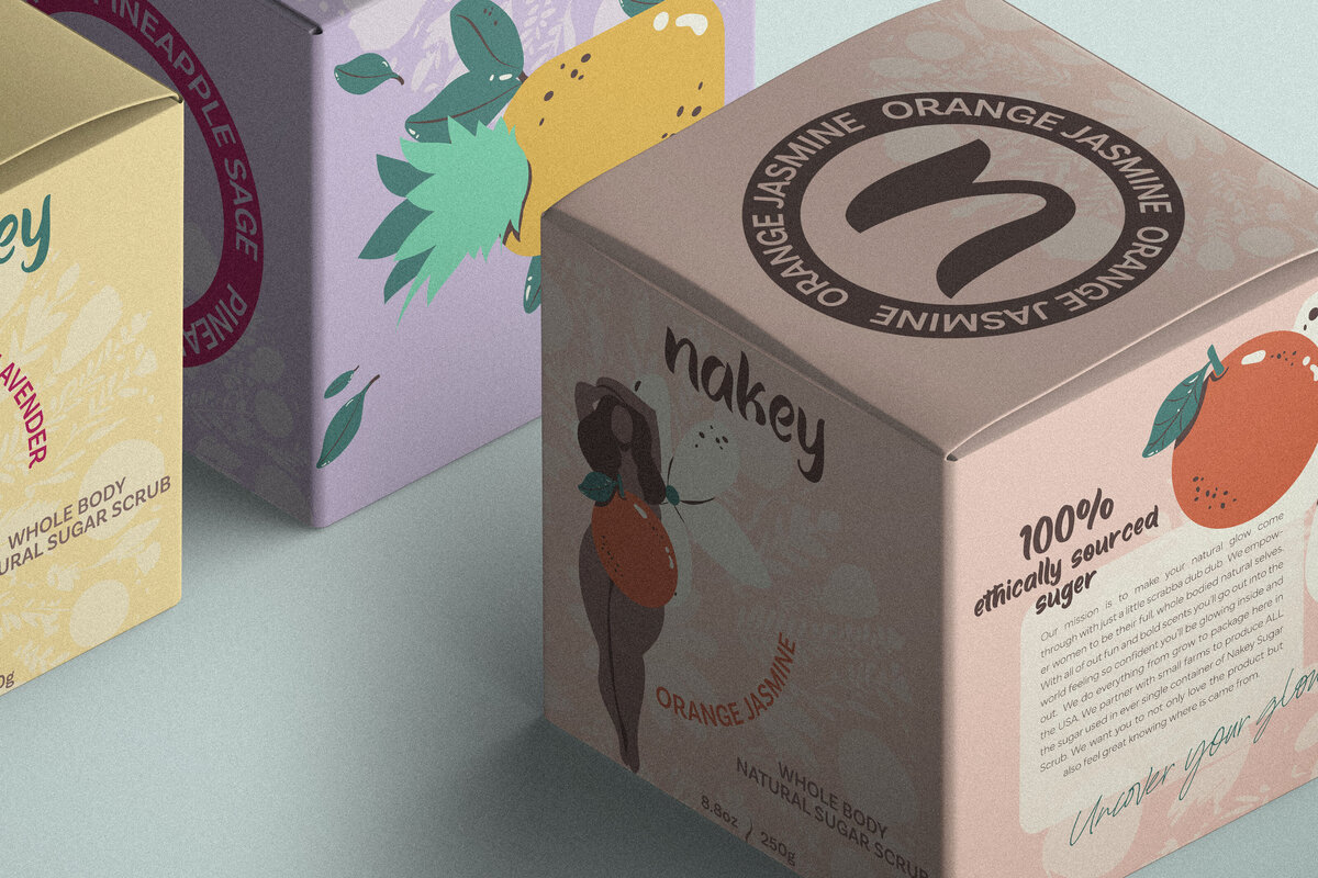 Nakey Sugar Scrub Packaging Design Boxes 2