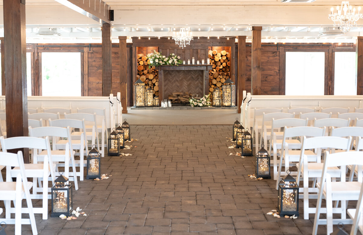 inside the barn ceremony space at the hamilton manor nj