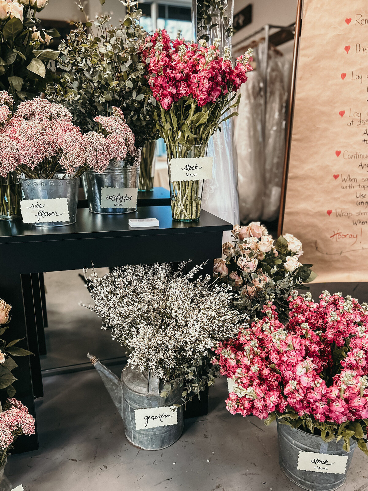 Flowers set up like a market