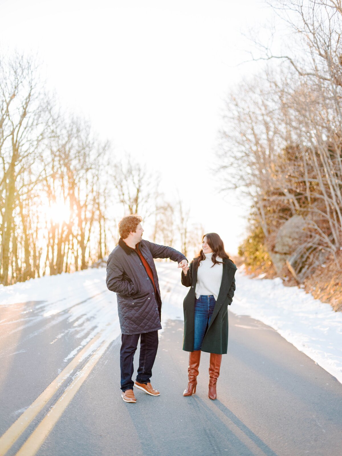 Jamie & Will Blowing Rock NC Winter Engagement Session_0760