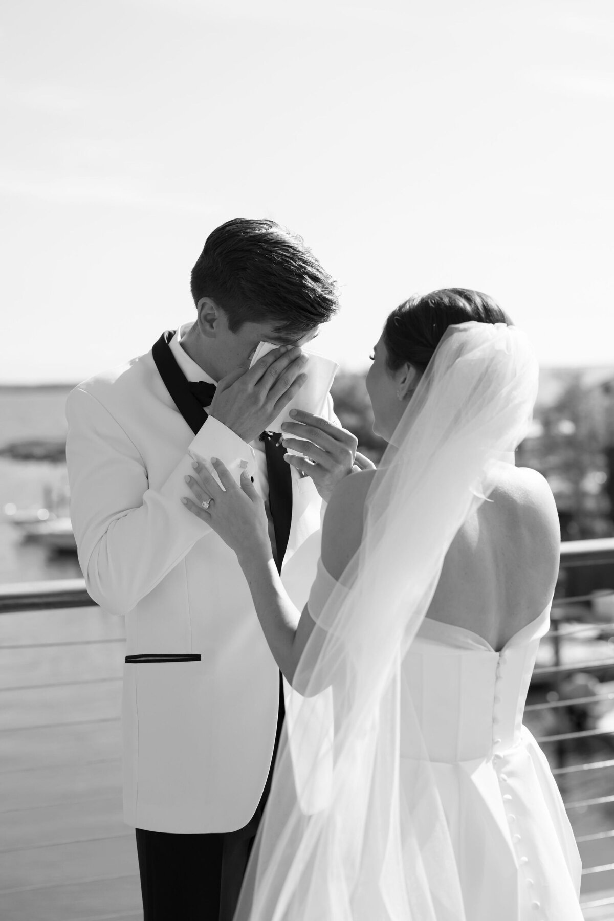 Romantic First Look Photo by Lisa Blanche Photography