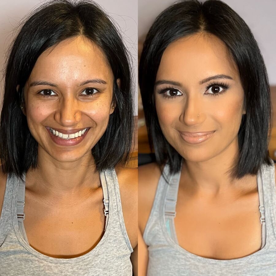Ottawa's makeup transformation journey, from subtle to striking, captured in a single frame.
