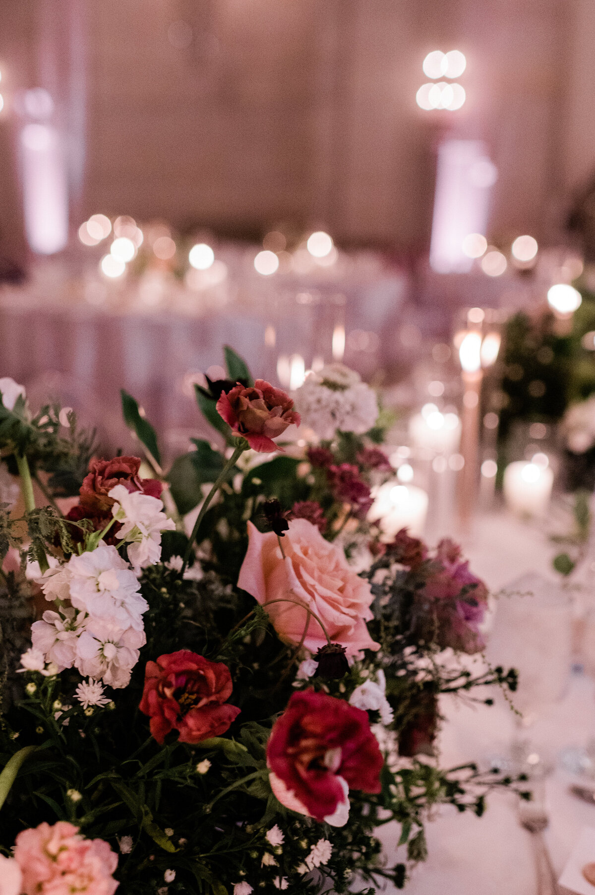 Pink and red bouquet centerpiece 