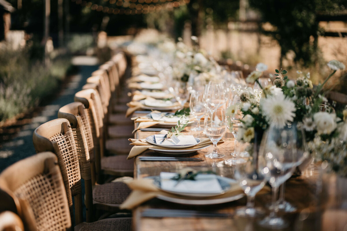 Sonoma Private Estate Wedding long table
