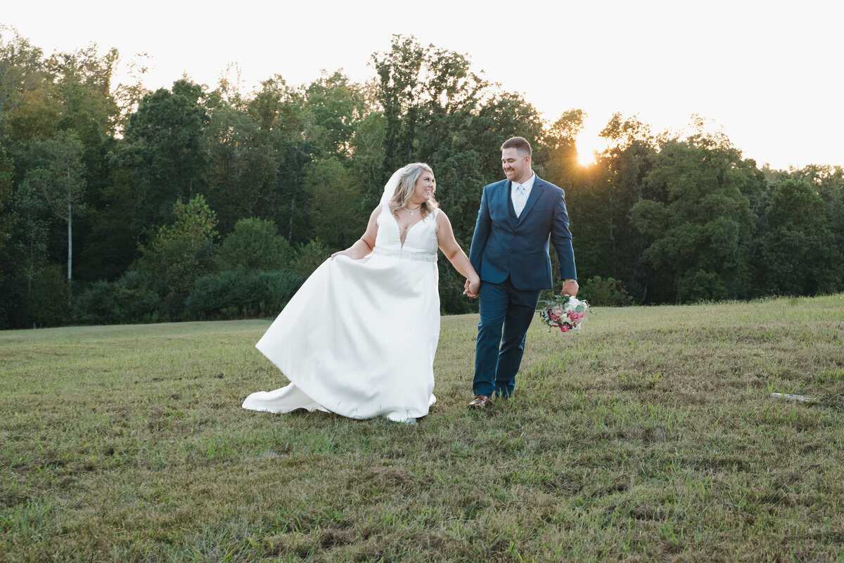 Bride and Groom sunset 
