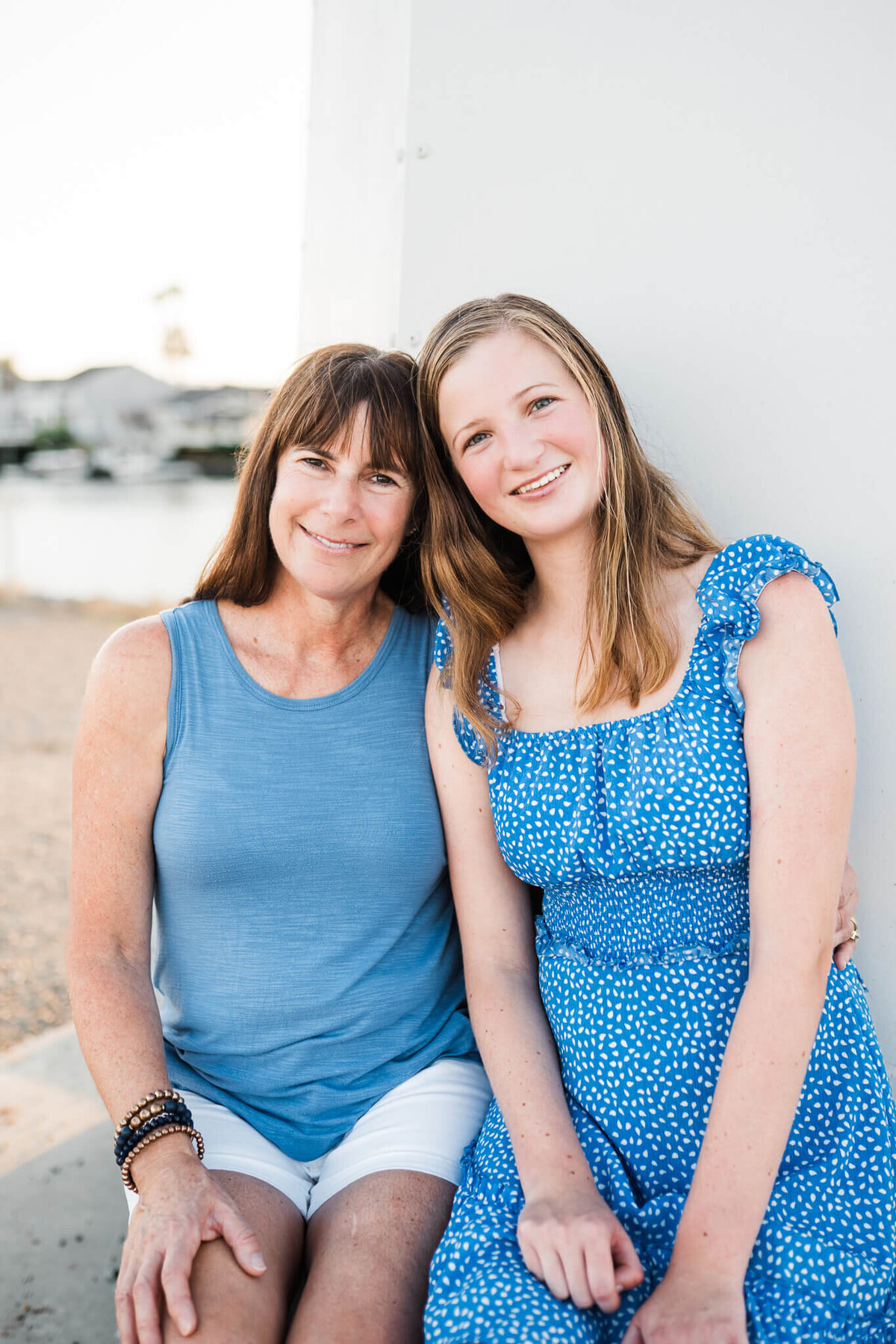 Family Looking at Each other on the Lake By Vanessa Montano |Brentwood Family Photographer