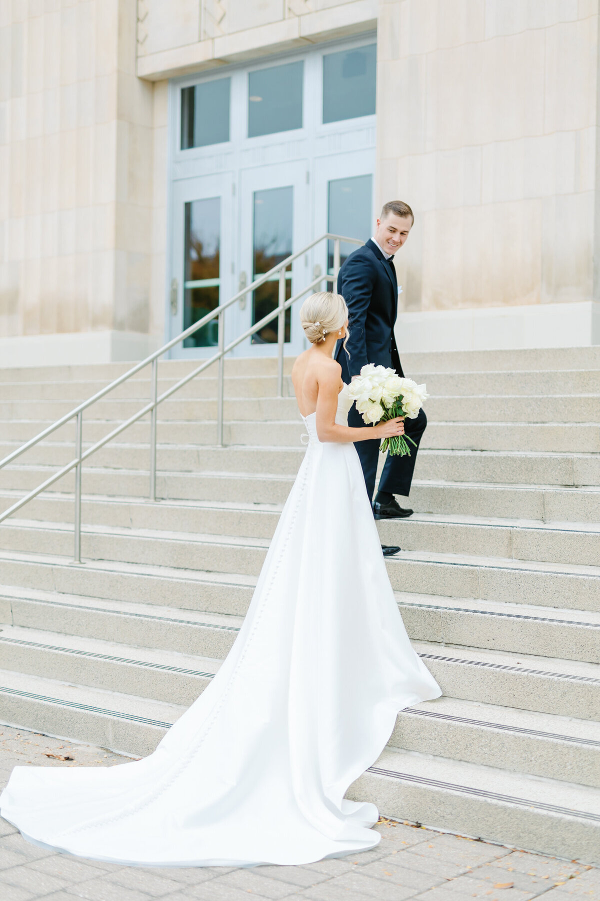 Black and White Wedding at Civic Center_ OKC-7