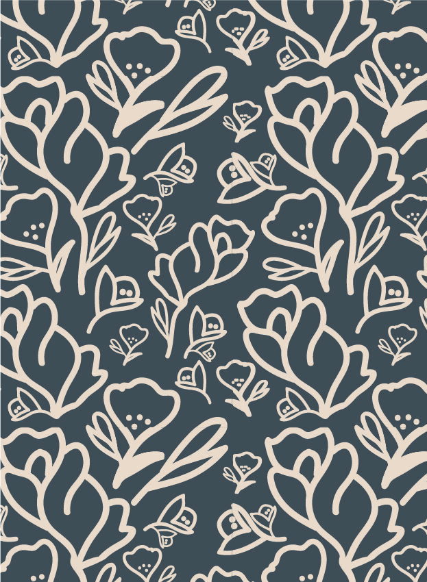 gray pale pink floral