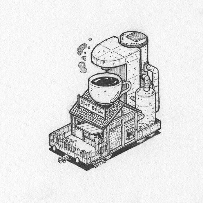 Pen and Ink Illustration of Inktober 2023 prompt: Drip