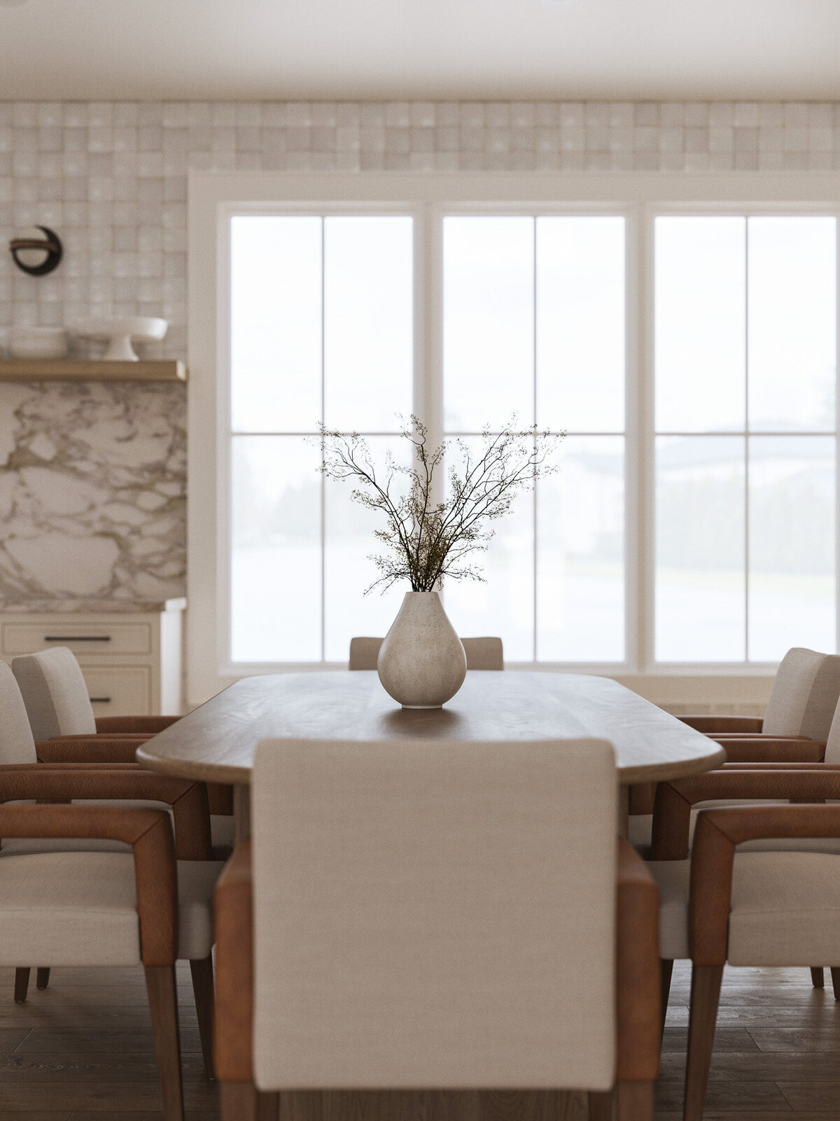 3D design of a spacious kitchen