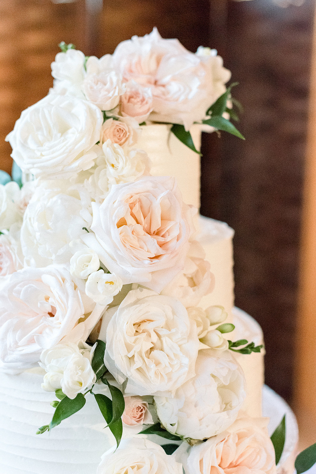 Floral wedding cake in Boston, MA