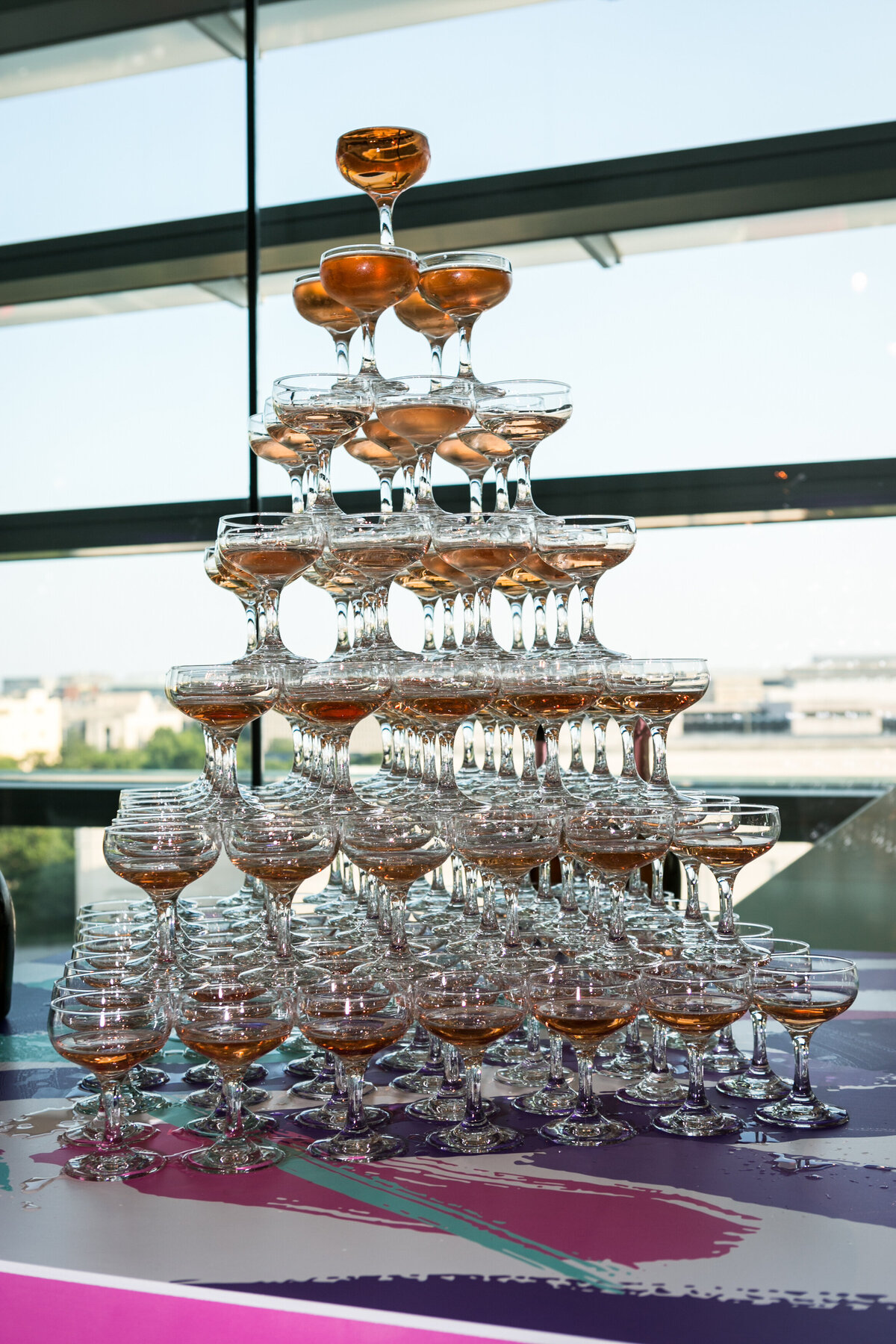 MagnoliaBluebird_Newseum_ImageLink_BatMitzvah_ChampagneTowerNonAlcoholicFrenchChampagne1