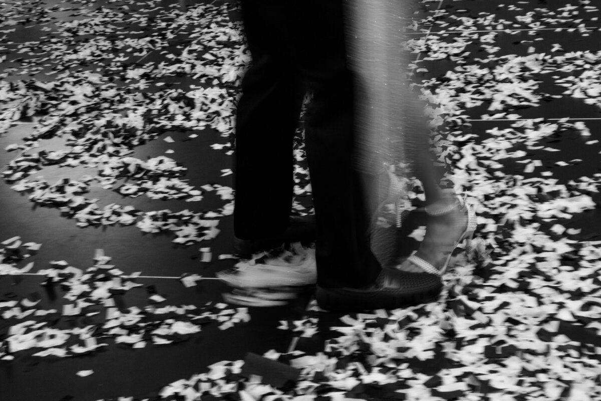 A photo of the couple during their wedding reception at the Hotel Zaza wedding in Houston.