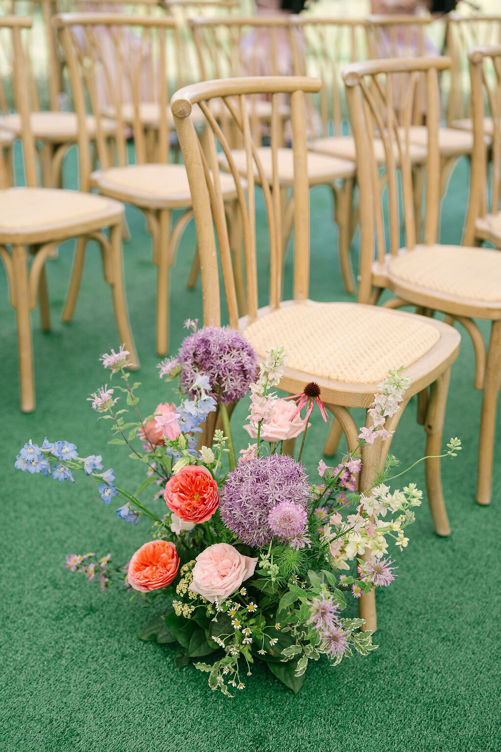 bursting meadow wedding aisle floral design