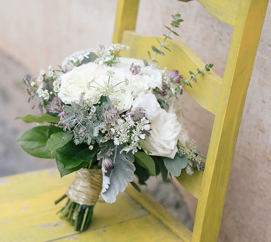 small white wedding bouquet