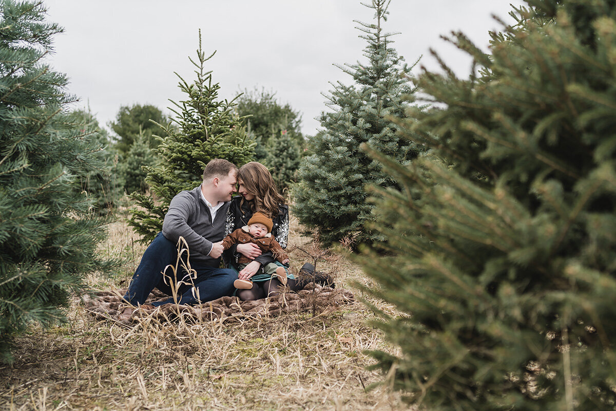 Family Pictures at a Christmas Tree Farm in Leonard Michigan provided by Kari Dawson top rated Michigan family photographer13
