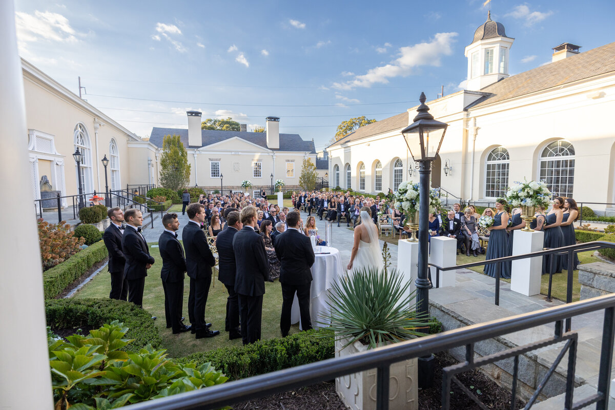 Wedding Ceremony in Piedmont Driving Club Courtyard