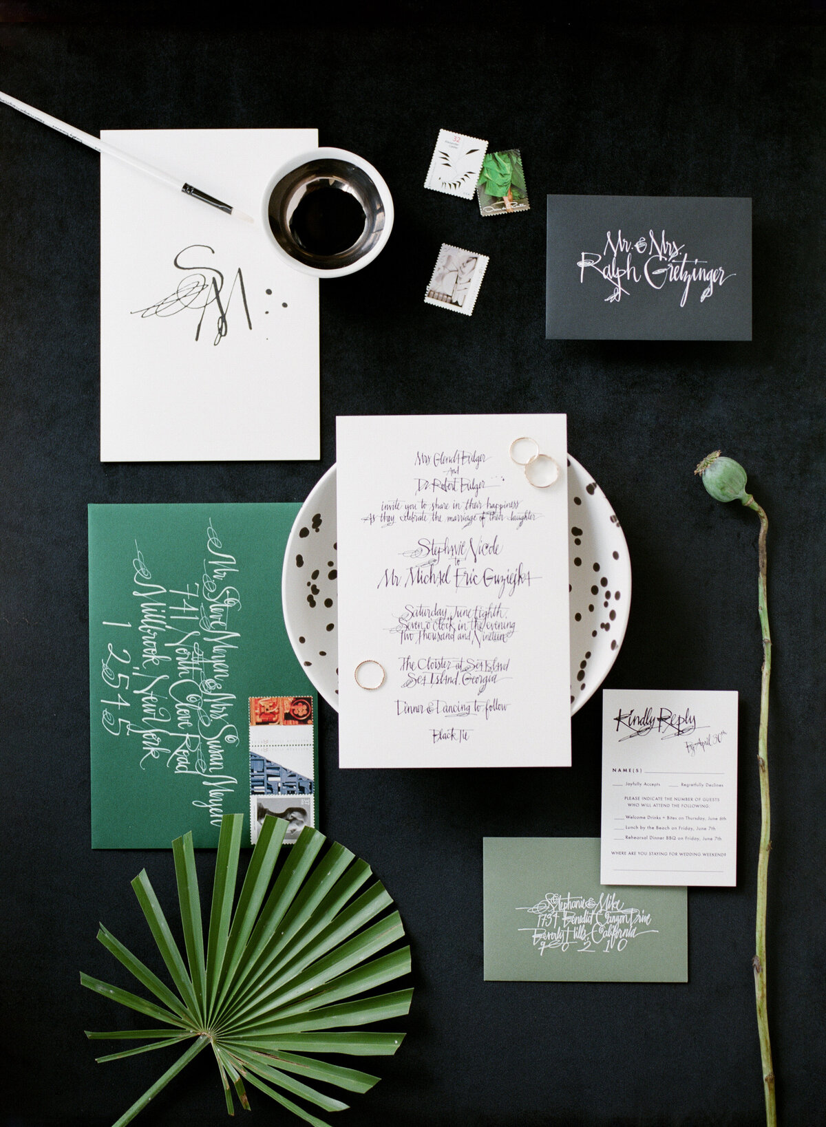 sea-island-wedding-modern-calligraphy-black-tie
