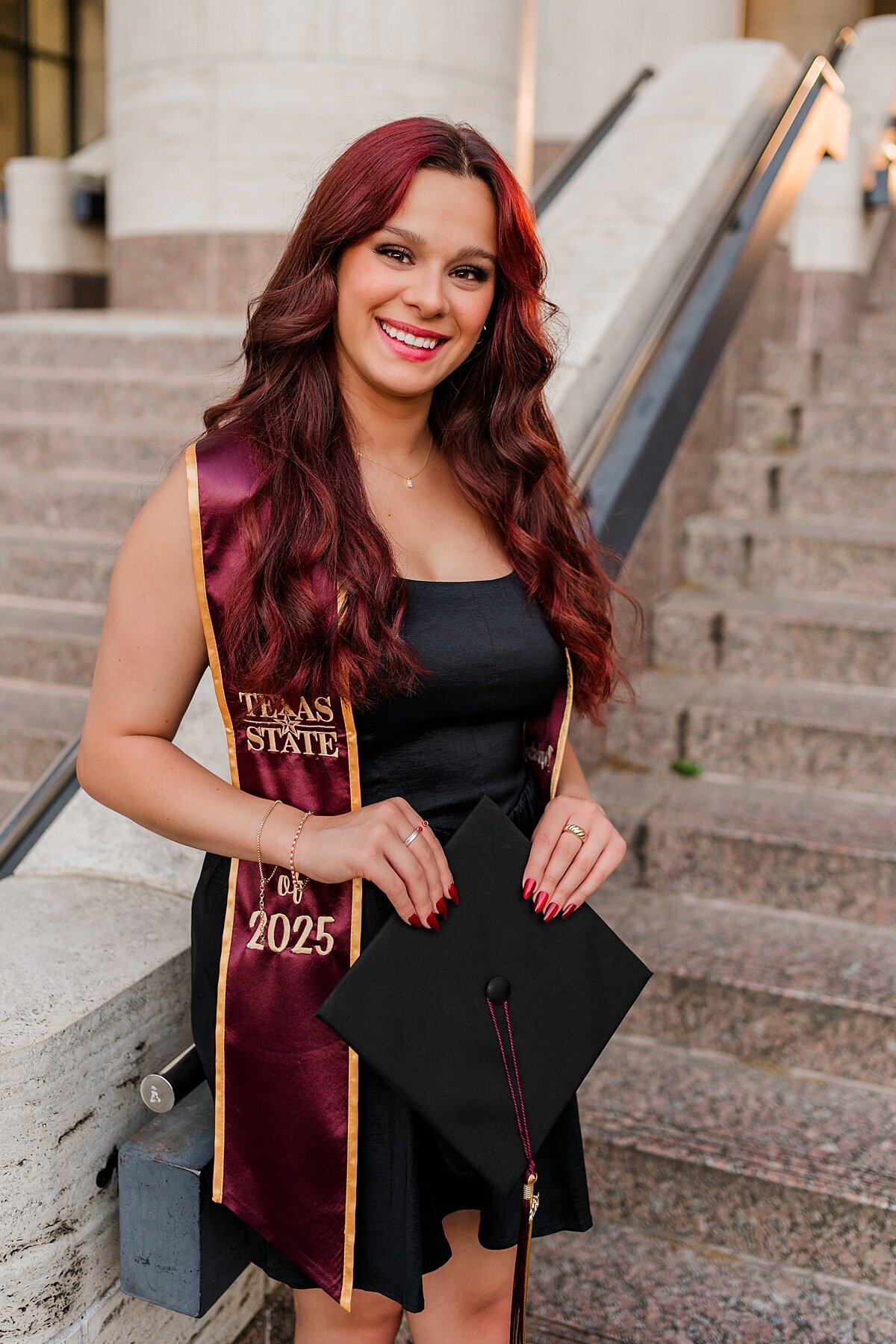 Texas State graduation photos at Alkek