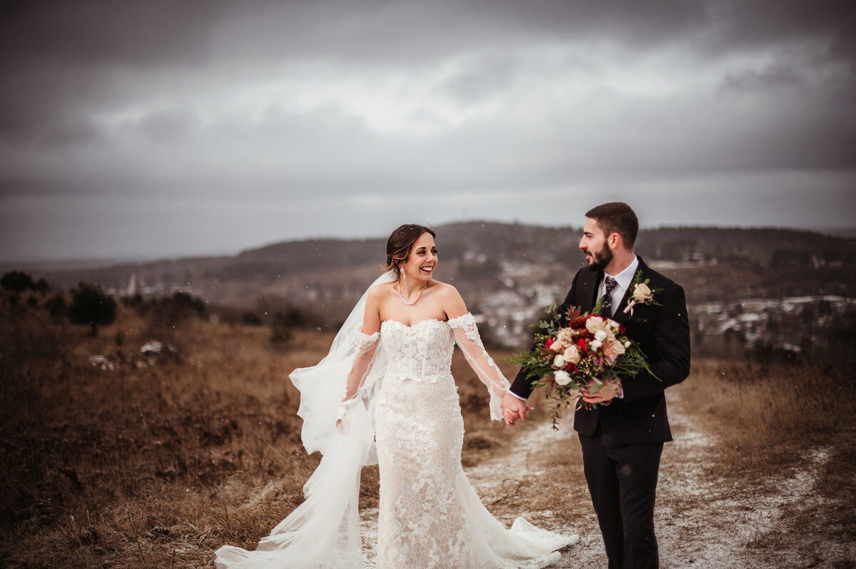 Fun Winter Wedding photo in Iron Mountain